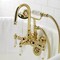 Kingston Brass CA11T2 3-3/8" Tub Wall Mount Clawfoot Tub Faucet with Hand Shower, Polished Brass CA11T2 - alternate 5